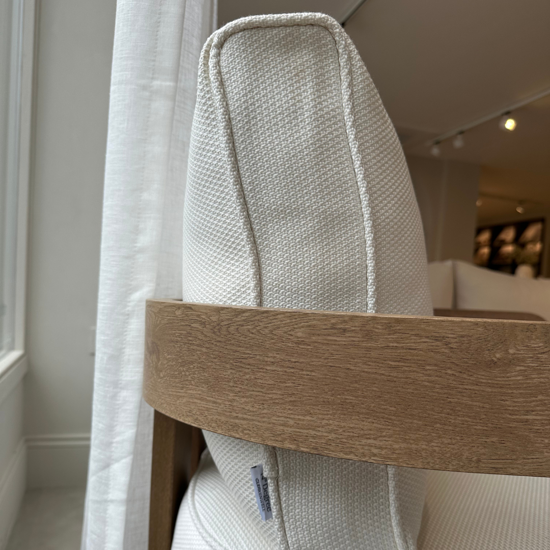 N3 Oak Lounge Chair Cirrus Textured Weave