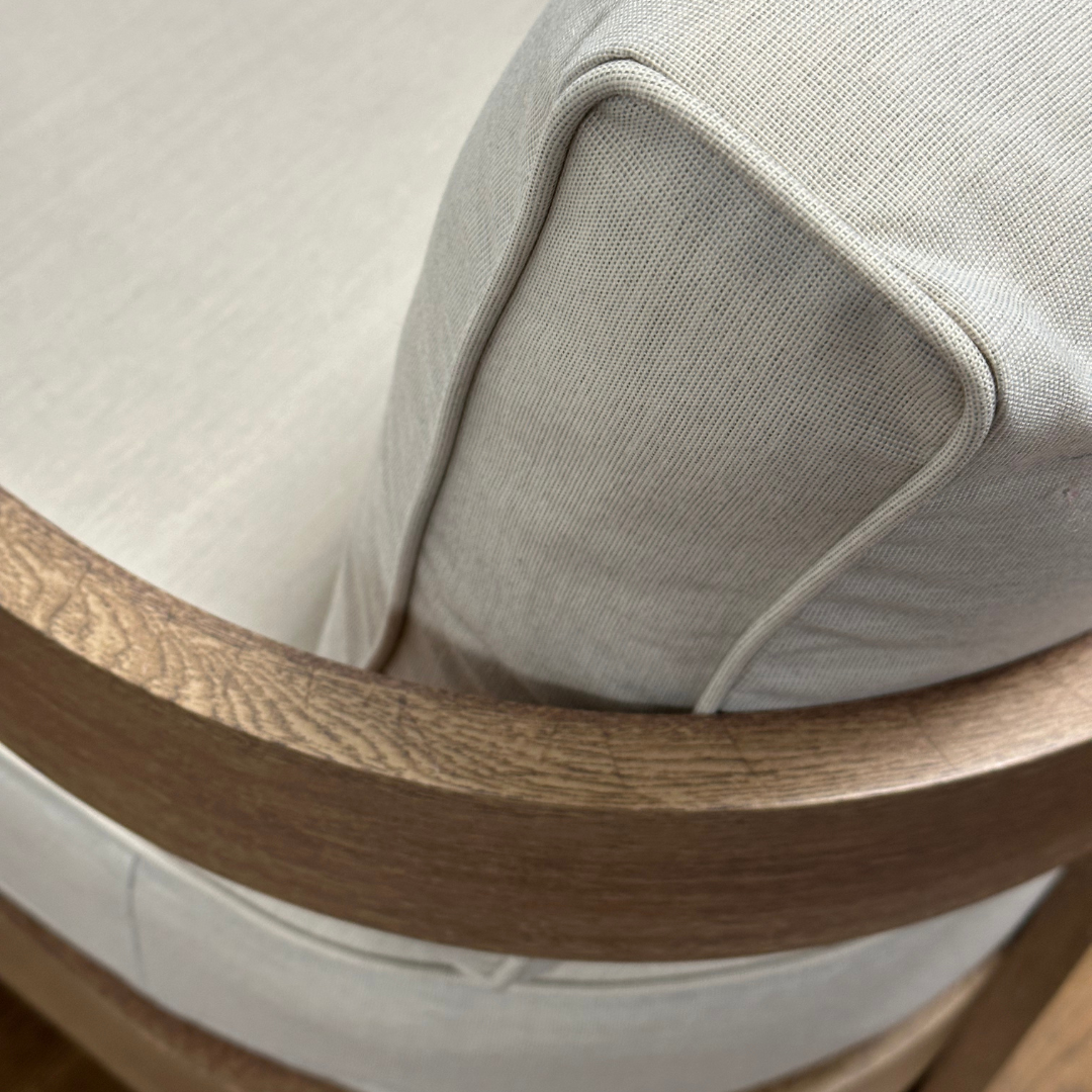 N3 Oak Lounge Chair Bone Canvas