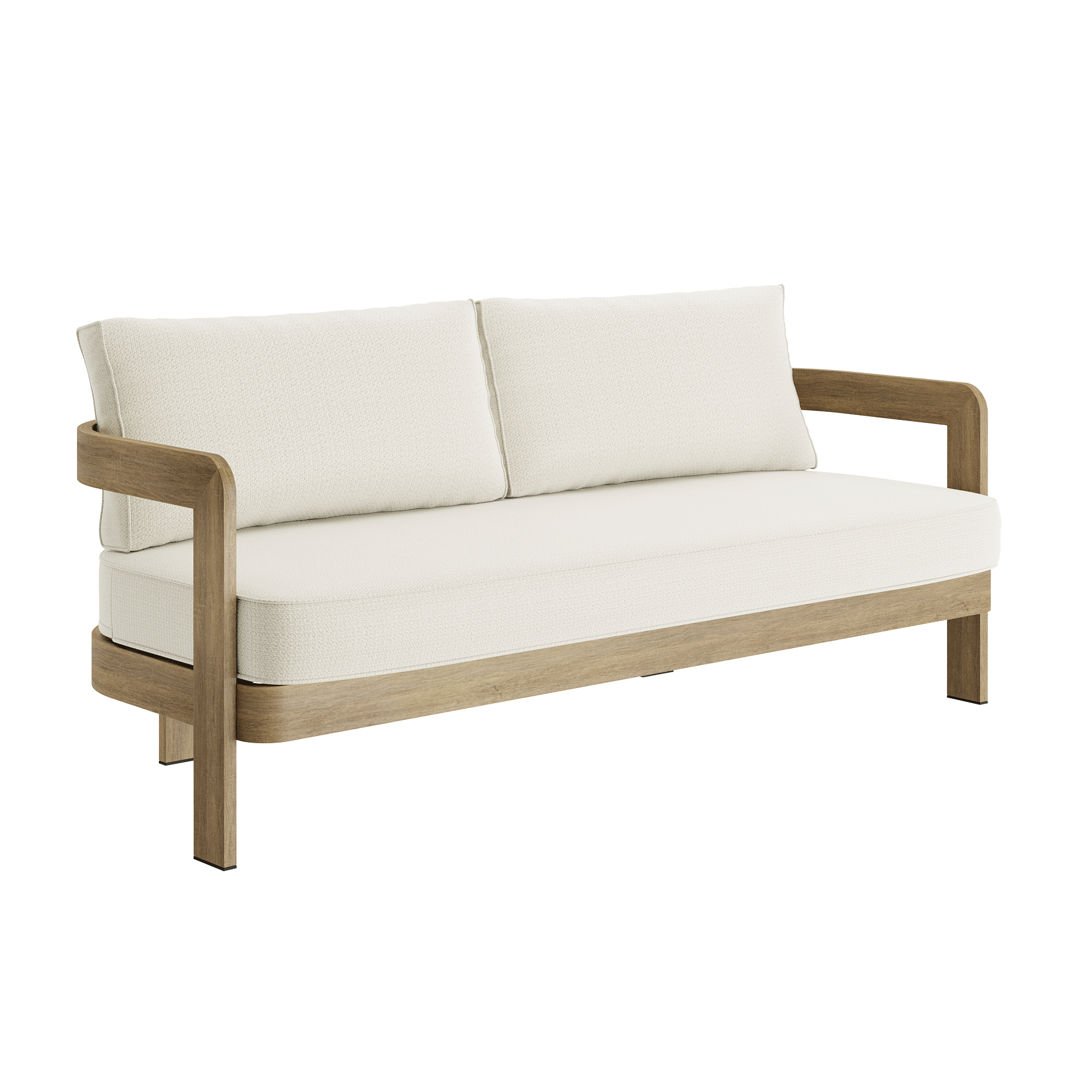 N3 Oak Three Seater Sofa Cirrus Textured Weave