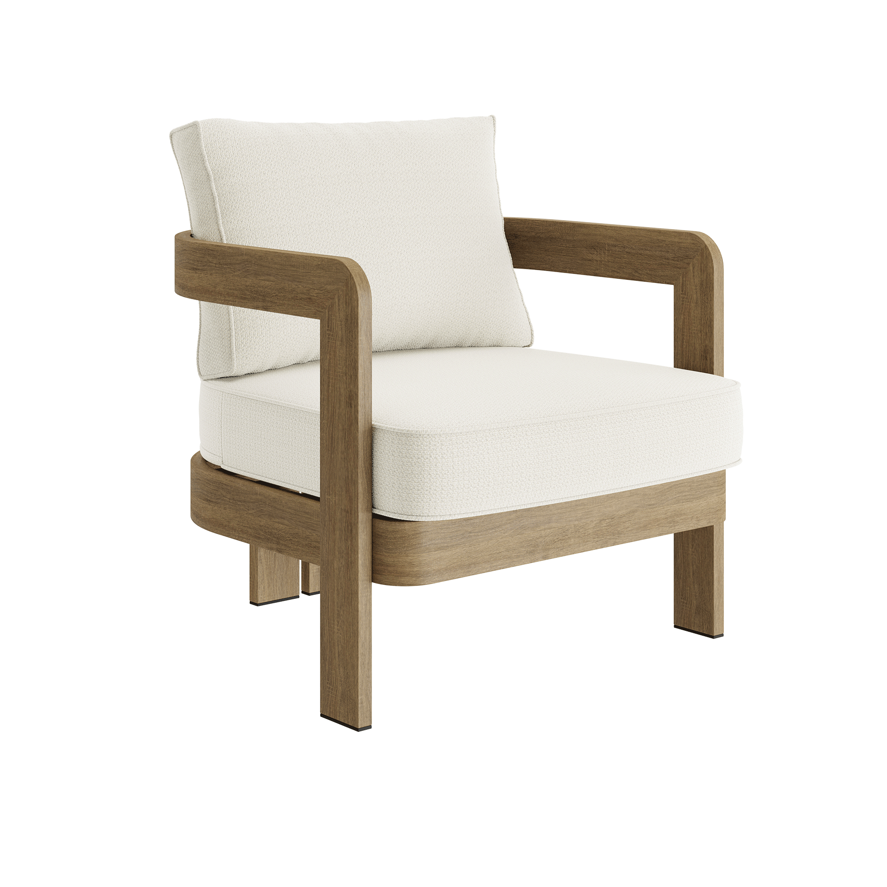 N3 Oak Lounge Chair Cirrus Textured Weave