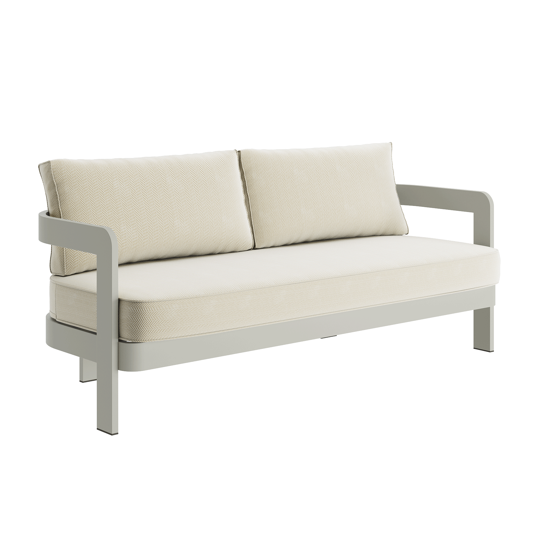 N3 Taupe Three Seater Sofa Pearl Herringbone